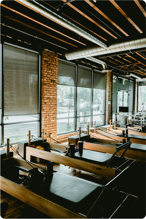 Pilates reformer in gym